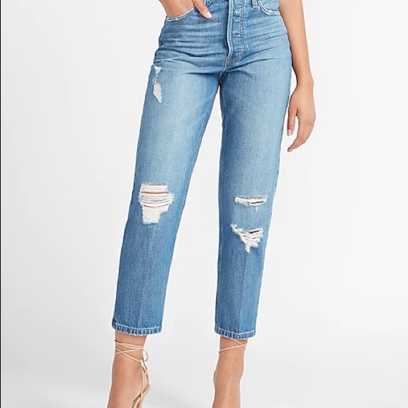 Express High Waisted Dad Jeans - Picture 2 of 4